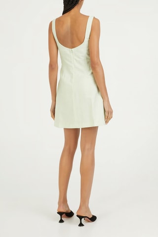 Vestido corto de lino sin mangas - Verde pastel