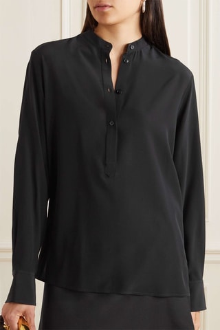 Camisa de seda - Negro