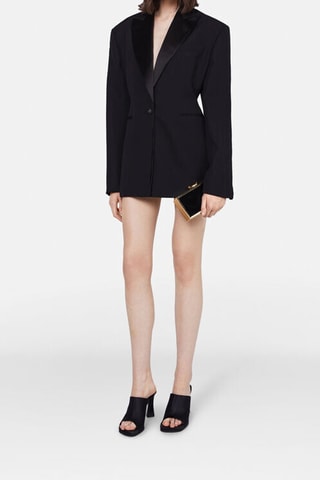 Vestido corto de lana - Negro