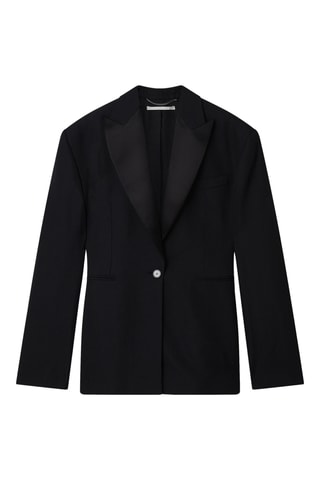 Vestido corto de lana - Negro