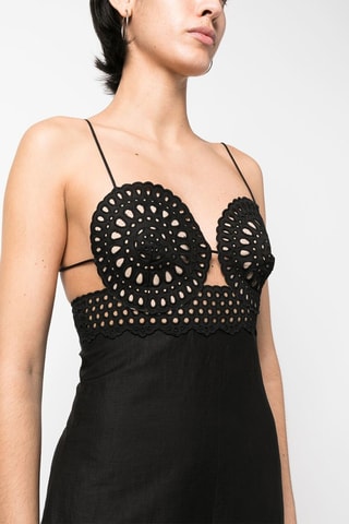 Mono de lino sin mangas - Negro