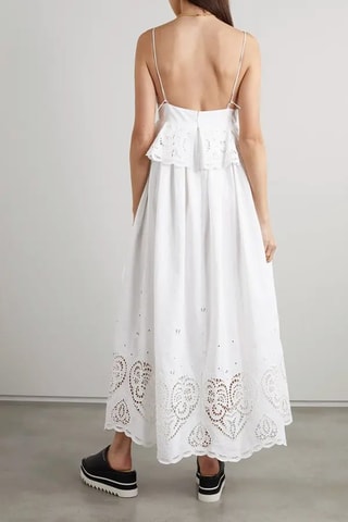 Vestido largo de lino sin mangas - Blanco