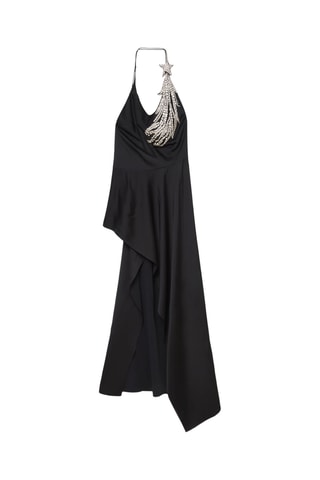 Vestido asimétrico sin mangas - Negro