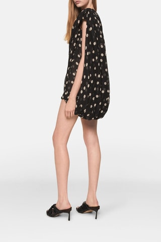 Vestido globo de seda sin mangas - Negro