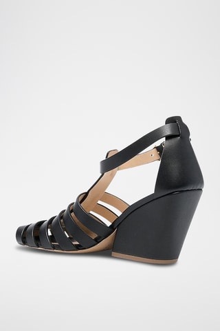 Sandalias de tacón de cuña - Negro