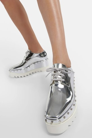 Derbies de tacón con plataforma - Plateado