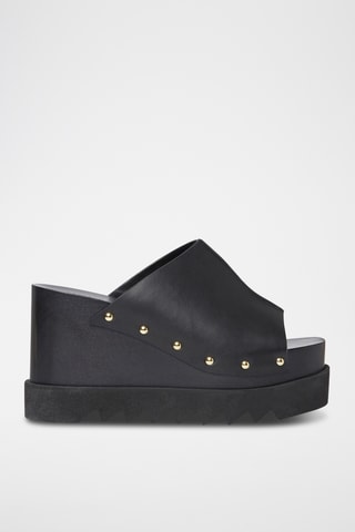 Sandalias de tacón con plataforma - Negro