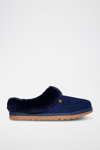 Sabots fourrées en nubuck Cozy Chill - Bleu marine
