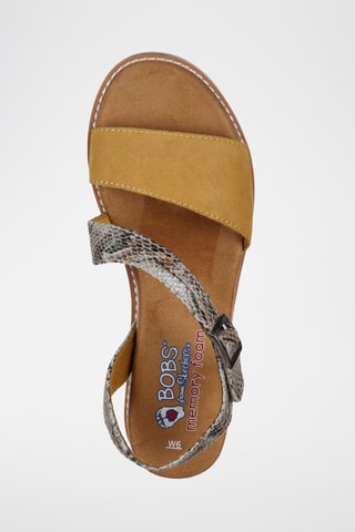 Sandales compensées en cuir - Jaune