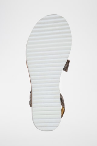 Sandales compensées en cuir - Jaune