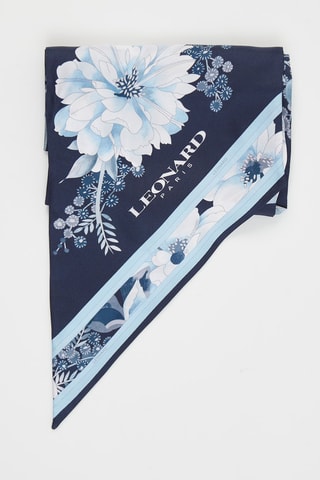 Cinta para el pelo de seda Lucky - Azul marino y blanco