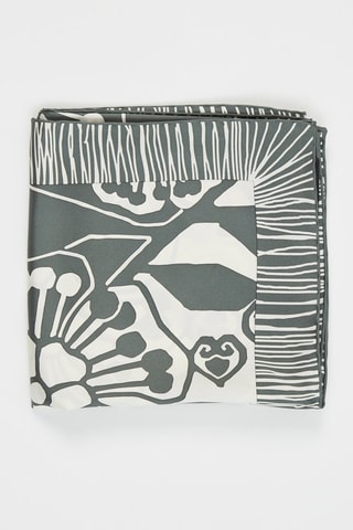 Pañuelo de seda Lara - Verde oscuro y rosa empolvado