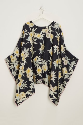 Wollen en Zijden Poncho Marcia - Lichtblauw