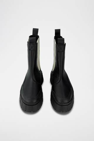 Botines Chelsea de piel con plataforma Mayze Stack - Negro - Puma