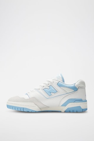 Zapatillas de piel 550 Trainers - Blanco y celeste