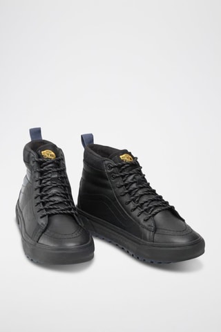 Zapatillas altas de piel - Negro