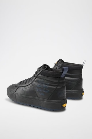 Zapatillas altas de piel - Negro