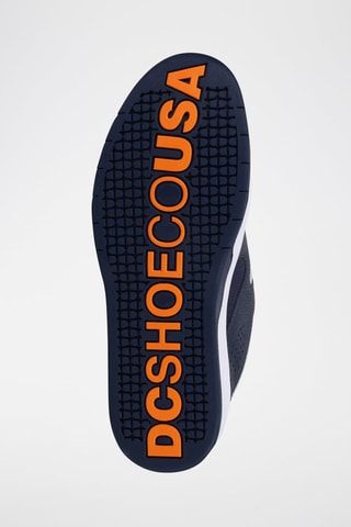 Zapatillas de piel - Azul marino y naranja