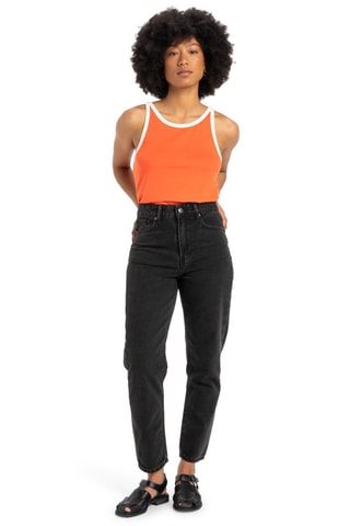 Camiseta de tirantes de algodón orgánico - Naranja y blanco