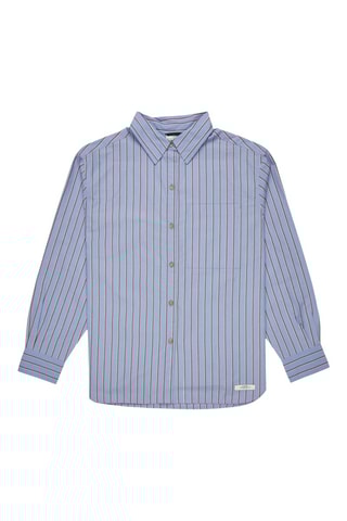 Camisa relaxed de algodón orgánico - Azul grisáceo