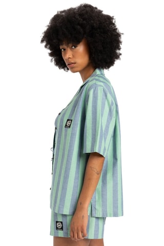 Camisa de algodón orgánico - Verde agua y celeste