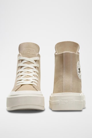 Sneakers de corte alto de nobuk - Marrón claro y blanco - Converse