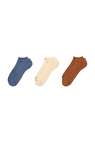 3 pares de calcetines cortos - Azul cobalto y beige - Nike