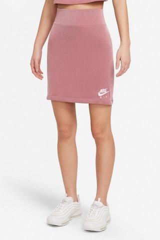 Falda recta de terciopelo - Rosa viejo y blanco - Nike