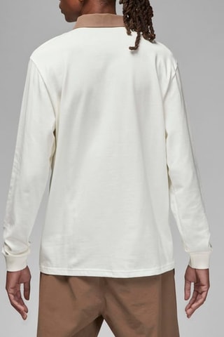 Polo de rugby - Blanco y marrón - Jordan