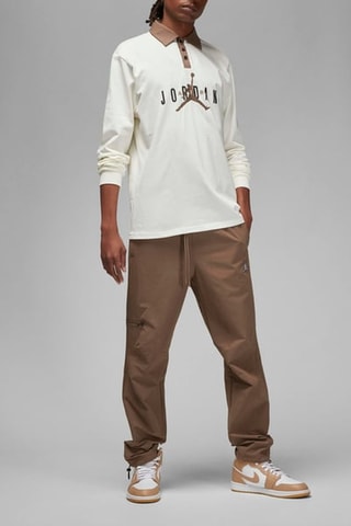 Polo de rugby - Blanco y marrón - Jordan