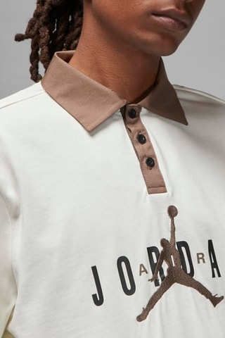 Polo de rugby - Blanco y marrón - Jordan
