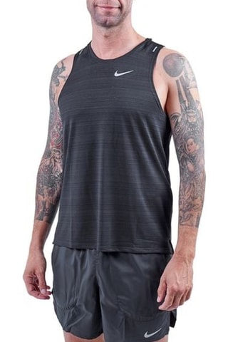 Camiseta de tirantes de running - Negro jaspeado - Nike