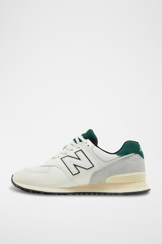 Zapatillas de piel - Crudo y verde oscuro - New Balance
