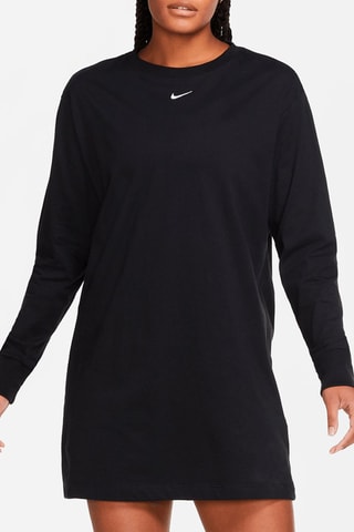 Vestido recto Essential algodón orgánico - Negro