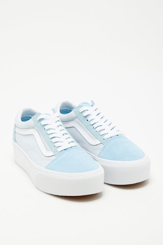 Zapatillas de piel Old Skool - Azul y blanco