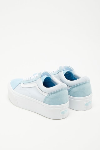 Zapatillas de piel Old Skool - Azul y blanco