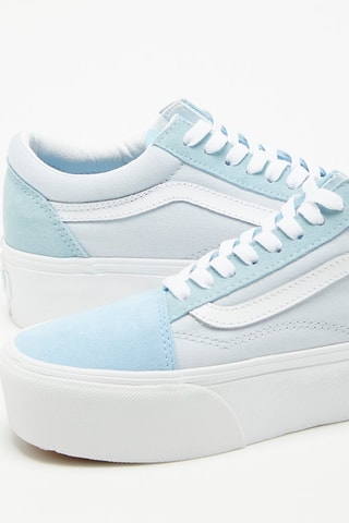 Zapatillas de piel Old Skool - Azul y blanco