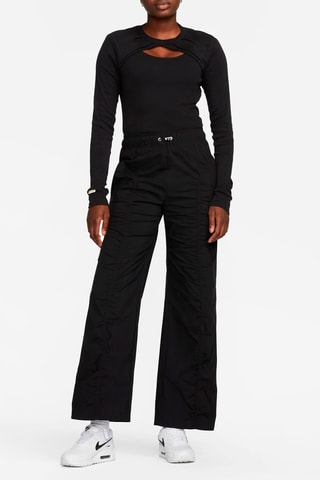 Pantalón palazzo de tiro alto Sportswear - Negro