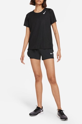 Camiseta efecto doble prenda de running - Negro