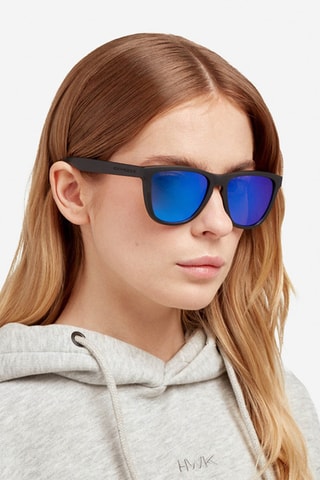 Occhiali da sole polarizzati unisex One Raw - Lenti a specchio - Categoria 3 - Blu e nero