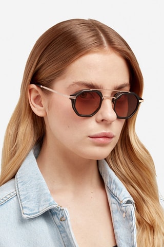 Occhiali da sole polarizzati unisex - Categoria 2 - Nero e marrone