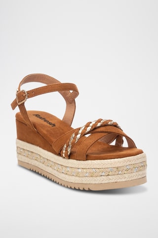 Sandales compensées - Camel