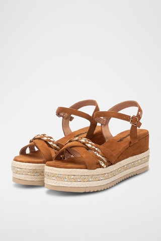 Sandales compensées - Camel