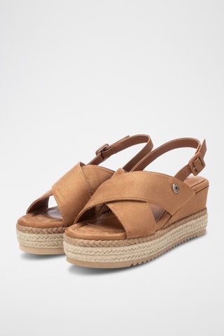 Sandales compensées - Camel