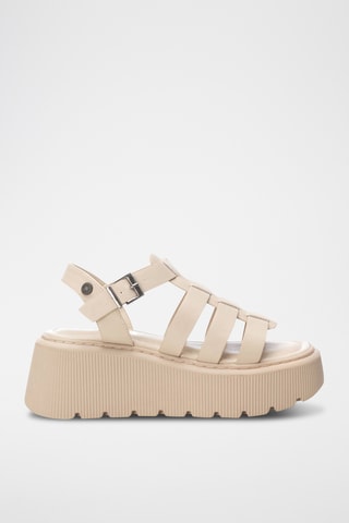 Sandales compensées - Beige