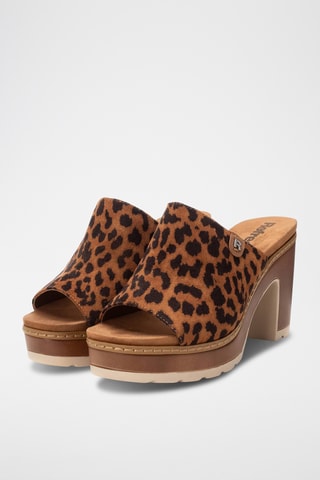 Mules à talons - Camel