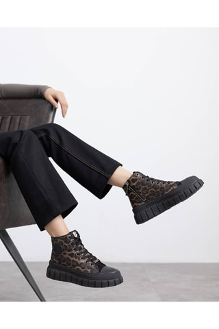 Baskets montantes plateformes - Camel