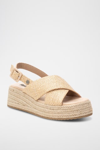 Sandales compensées - Beige