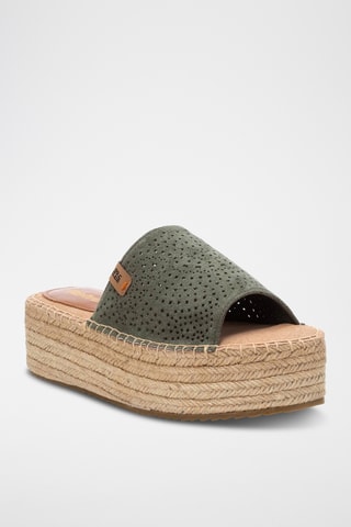 Mules plateformes - Kaki