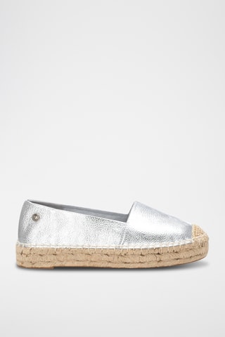 Espadrilles en cuir - Argenté